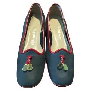 Jack Rogers Vintage Loafers 7.5 Blue & Red Slip-On Shoes With Gold tassel Costal